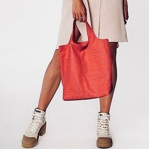Bottega Veneta Coral/ Orange Intrecciato Napa Leather Tote
